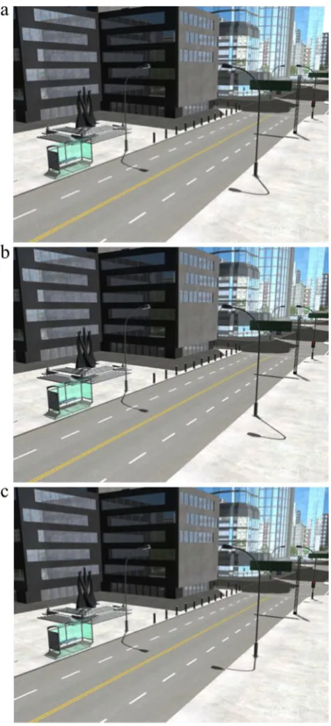 Fig. 2 Example of the image-manipulation process. a Original scene,with consistent shadows
