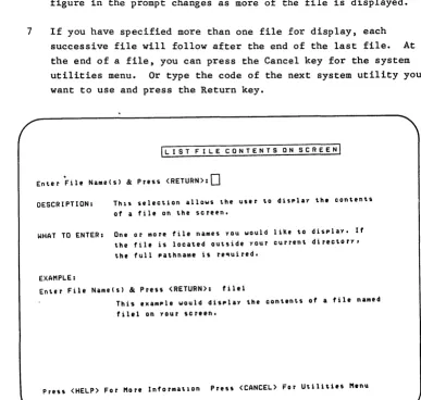 figure in the prompt changes as more of the file is displayed. 