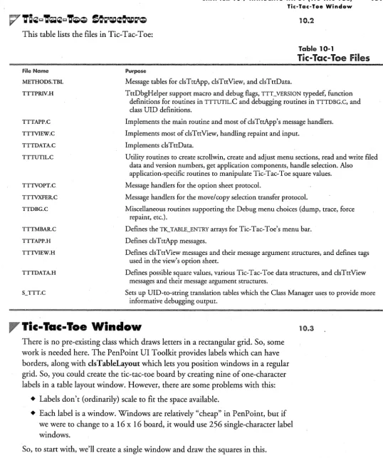 Table 10-1 Tic-Tac-Toe Files 