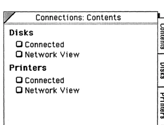 Figure 1: Connections Table of Contents 