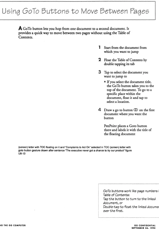 Table of Tap Content6: the button to turn to the linked document, or 