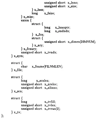 table stripped, * (J_nsyms is f_symptr is o. The string table (if one exists) begins SYMESZ) bytes from the beginning of the file