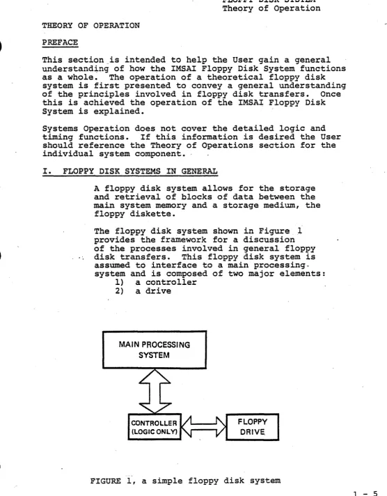 FIGURE 1, --a simple floppy disk system 