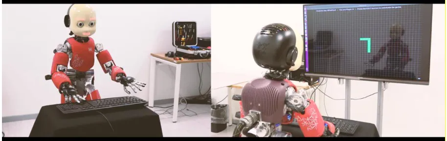 Fig. 2: Frames from the videos of the iCub. In the instruction phase, participants viewed 