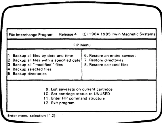 Figure 5-2. FIP Main Menu 