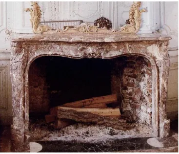 Figure 3. Marble fire-place dating from c. 1730-40. Charles Dufay claimed to have a simple 