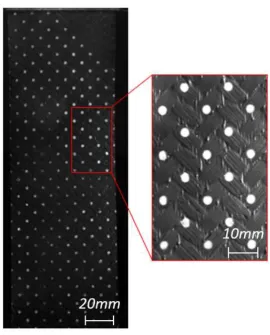 Figure 7: Twill woven prepreg test specimen with the array of dots on the surface 