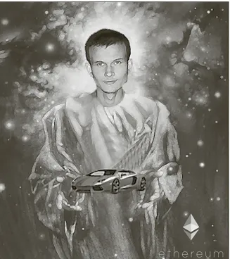 Fig. 2. Etherium Lambo meme portraying Vitalik Buterin by Reddit user /u/earthquakequestion.