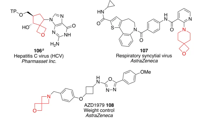 Figure 2.3 Therapeutic agents containing spirocyclic scaffolds. 