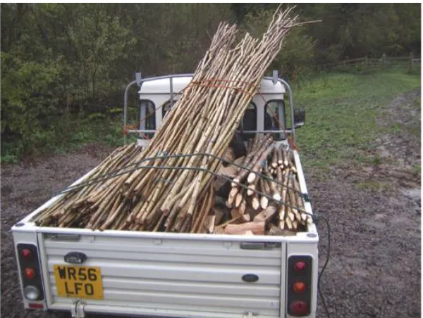 Figure 6.3:  Bean Poles and Fencing Stakes Loaded for Delivery 