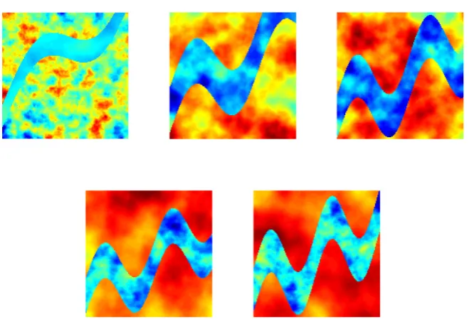 Figure 2.20: Model problem 2. Progression of average value for α1 and τ1.