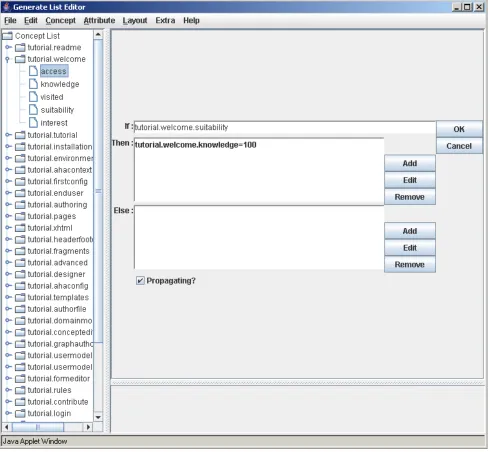 Figure 4: AHA Adaptation Rules Form  