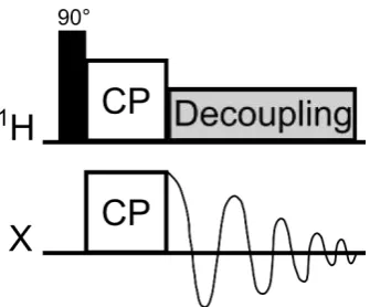 Figure 2.6: Example of a 1H-X cross polarisation pulse sequence. The x-axis is alwaystime and each type of nucleus has its own row
