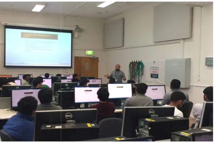 Figure 4: Students in a lab session using E: Students in a lab session using E-slide Feedback technology