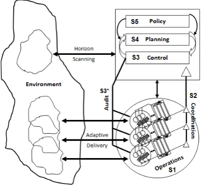 Fig. 1. The Viable Systems Model – VSM (Adapted from Beer, 1984) 