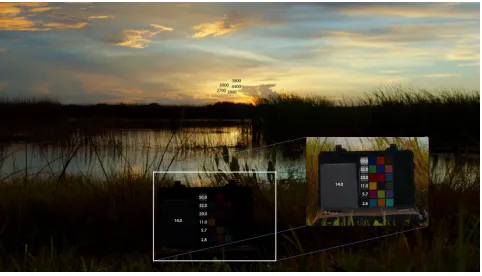 Figure 1: Captured with an ARRI Alexa camera and tone mapped for print; 10.6 f-stops ofdynamic range in a sunset scene with a minimum lighting level of 2.8 2 and a maximum of4,400cm/m2