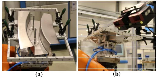 Fig. 5.  Top-hat part (a) CoP alignment with CAD part; (b) nominal mesh; (b) deviation field (mm) computation for run SP(1)