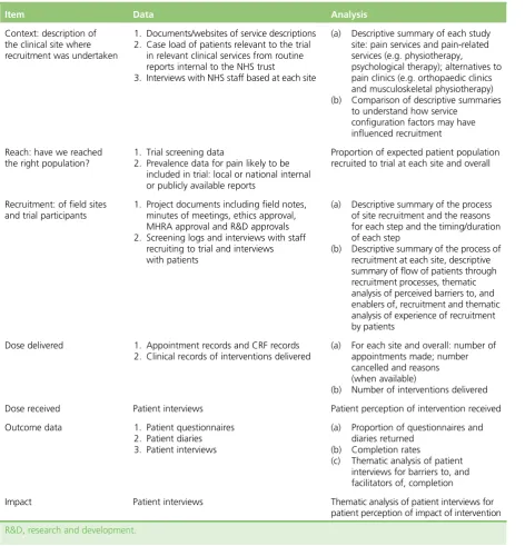 TABLE 9 Outline of process evaluation