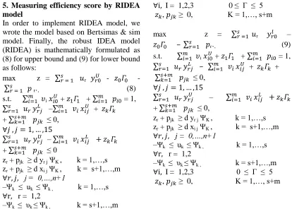 Table 5.The results of efficiency score in different values of Gamma in upper bound 3.emdad moshtari 