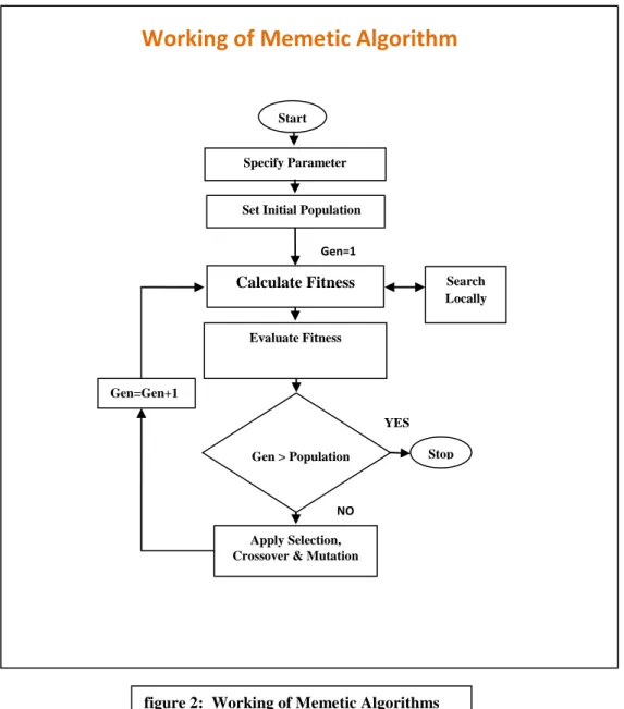 figure 2:  Working of Memetic Algorithms  Search Locally 