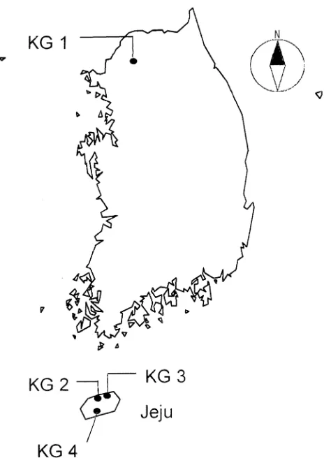 Fig. 1 Locations of 4 kindergartens (KGs) participated in the presentTwofor KG 2 (thearea)
