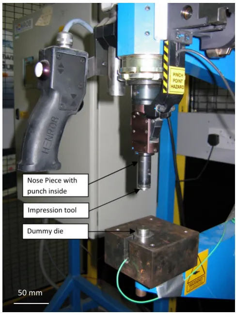 Figure 2 Locations of local impression and surface modification on the bottom surface of the top sheet beforerivet inserting.