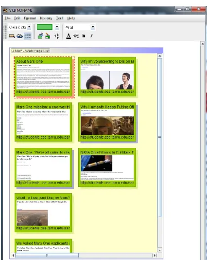 Figure 4: VKB Search List with Visualizations  