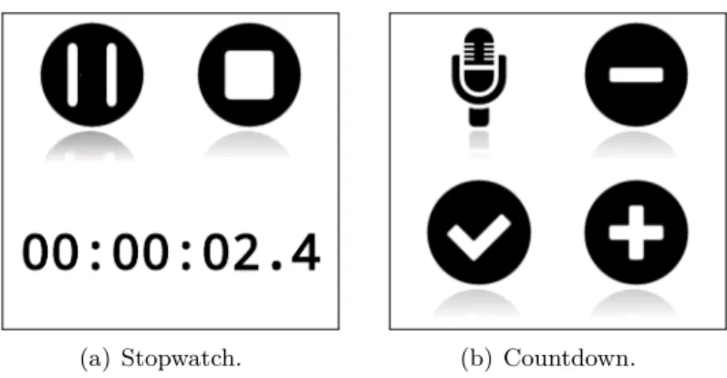 Figure 15: Stopwatch and countdown applications.