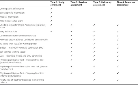 Table 2 Measures collected at enrolment and the three assessment time points