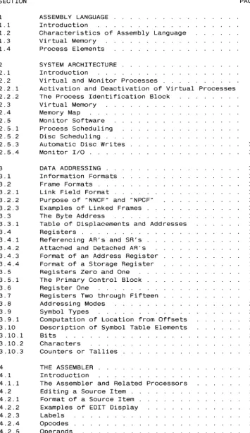 Table of Displacements and Addresses Registers . . . . . . . . . Referencing AR's and SR's .