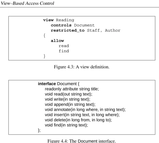 Figure 4.3: A view definition.