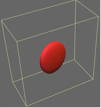 Figure 2: Oblate spheroid morphology of a single interphase precipitate after 6000 ∆t steps.