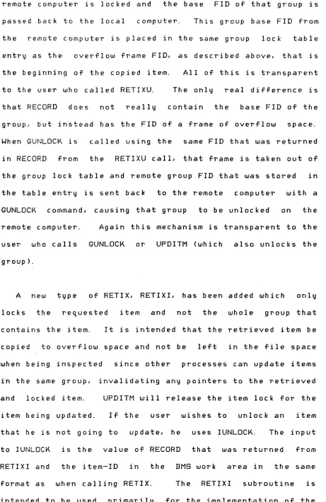 ~ the remote computer is placed in the same group lock table 