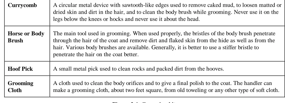 Figure 3-1. Grooming kit.