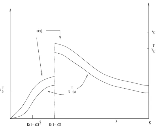 Figure 2: Typical graph of the density u and u T of the window size.