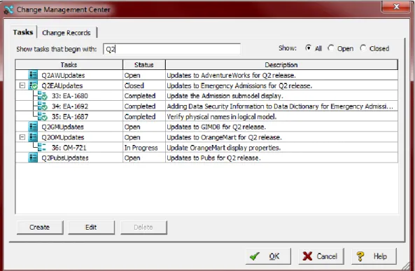 Figure 4 - ER/Studio Tasks 