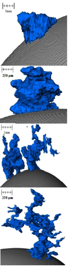 Figure 17. Examples of the perturbation geometries displayed in 3D space as produced via the XCT segmentation method implemented.