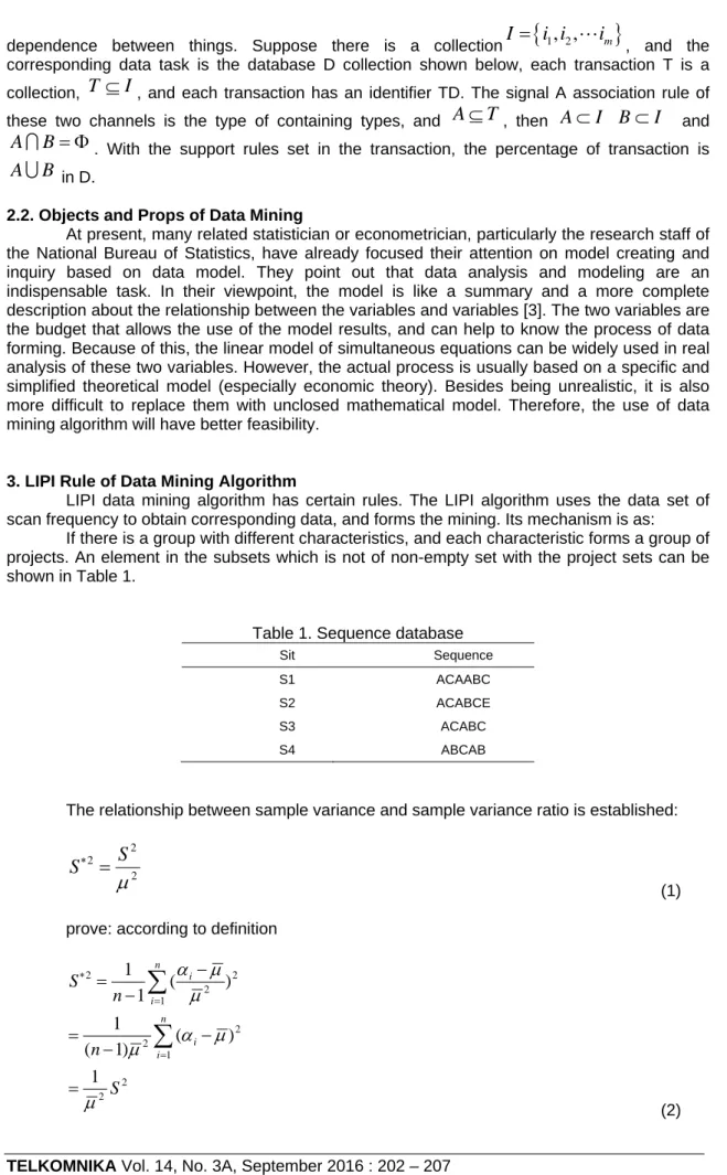 Table 1. Sequence database 