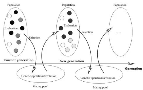 Figure 2.6: The generic evolutionary process for an evolutionary algorithm (EA)