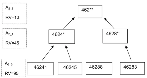 Figure 1 and Figure 2 provide examples of the domain generalization hierarchies for the  race and zip code attributes