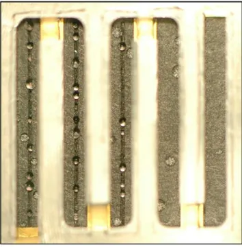 Figure 11: A PEMFC with a grooved GDL that leads to water droplets emerging from the channel center width