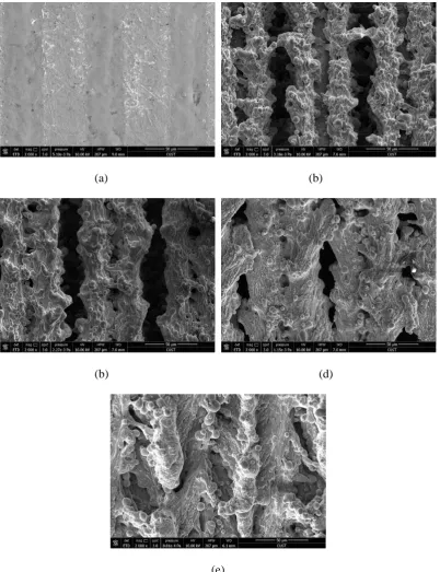 Table 6 Details of surface structures created by different laser average power 
