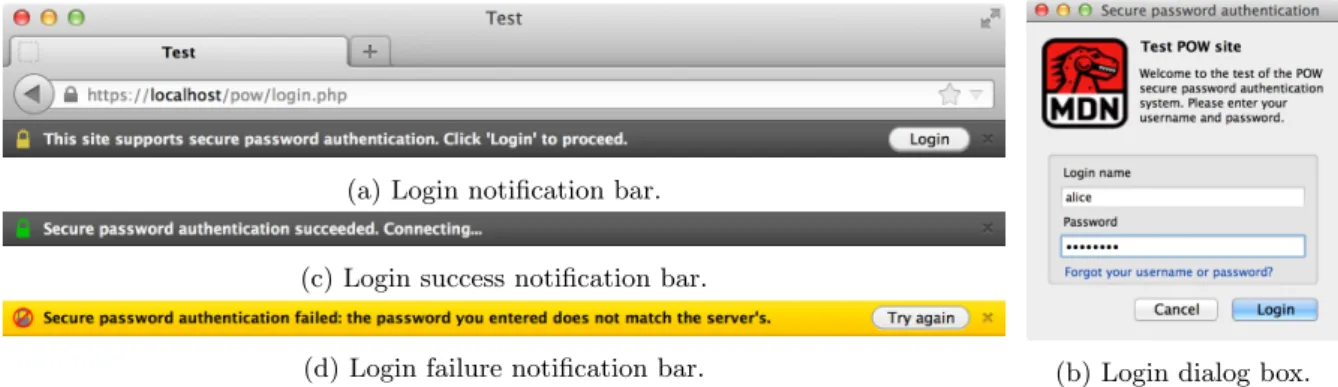 Figure 3: User interface for Mozilla Firefox extension.