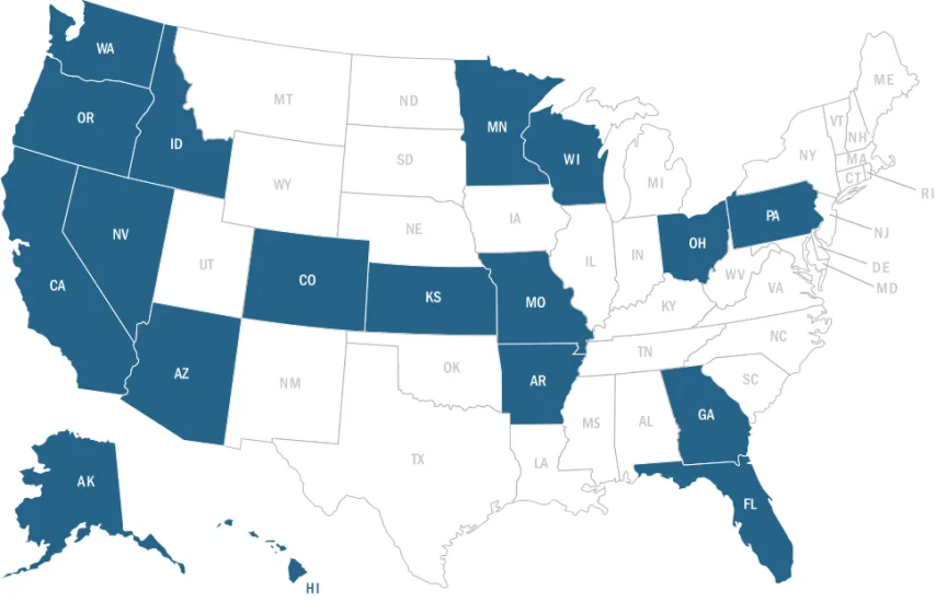 Figure 3: States with full-time, multi-district online programs. In most states that have full-time, multi- multi-district programs, these programs are charter schools (though Missouri is unusual in that its full-time,  multi-district program is state-led)