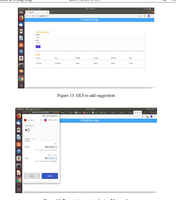Figure 13. GUI to add suggestion 