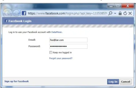 Figure 12. Facebook Login Page 