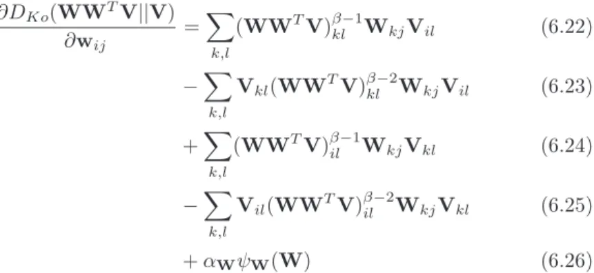 Figure 6.2 shows the reconstructions for one of the face images in the NMF, and P-NMF subspaces of dimension r = 49
