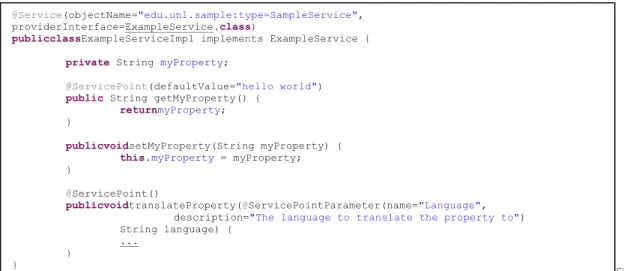 Figure  Figure 5: Example ServiceImpl class