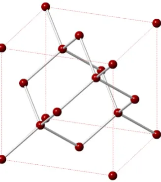 Figure 2.1: A diagram of the diamond cubic unit cell, generated in the CrystalMaker program.