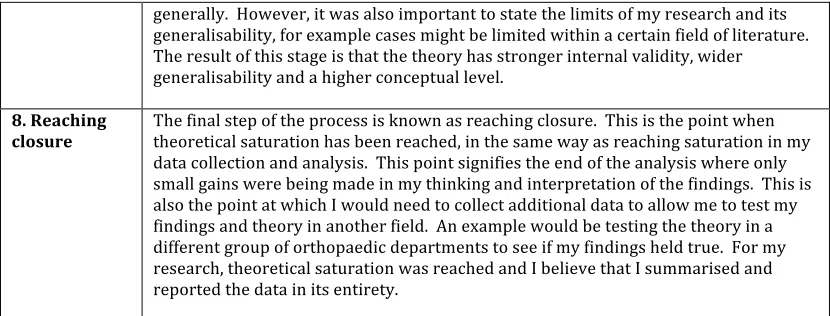Table 5.  A description of the three cases included in my study 